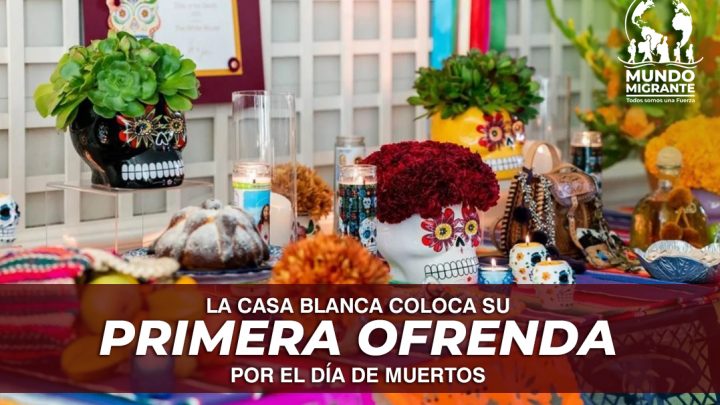 La Casa Blanca coloca su primera ofrenda por el DíadeMuertos