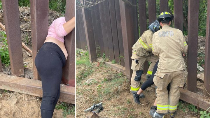 Mujer queda atrapada entre barrotes del muro fronterizo; habría sido abandonada por “coyotes”